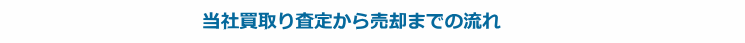 当社買取り査定から売却までの流れ
